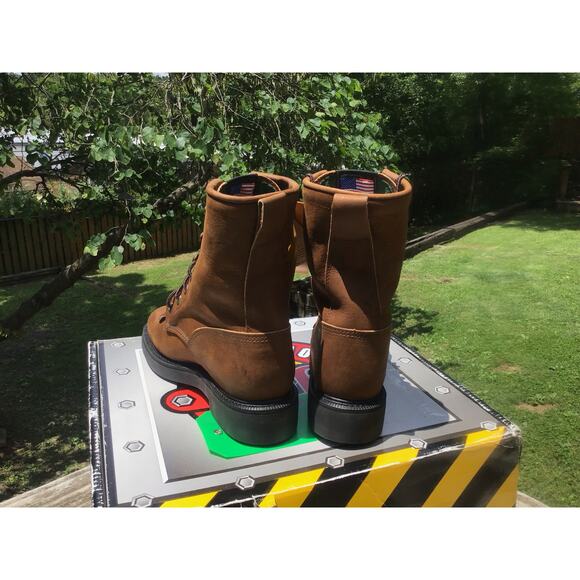 NEW Justin Ropers Work Boots Aged Bark Brown Womens 5.5B L0760